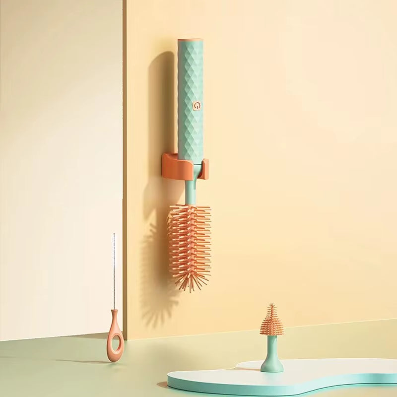 3Pcs Cleaning Brush Electric Bottle Brush Waterproof 360 Degree Rotating Long Handled Silicone Straw Pacifier Cleaning Brush Bay